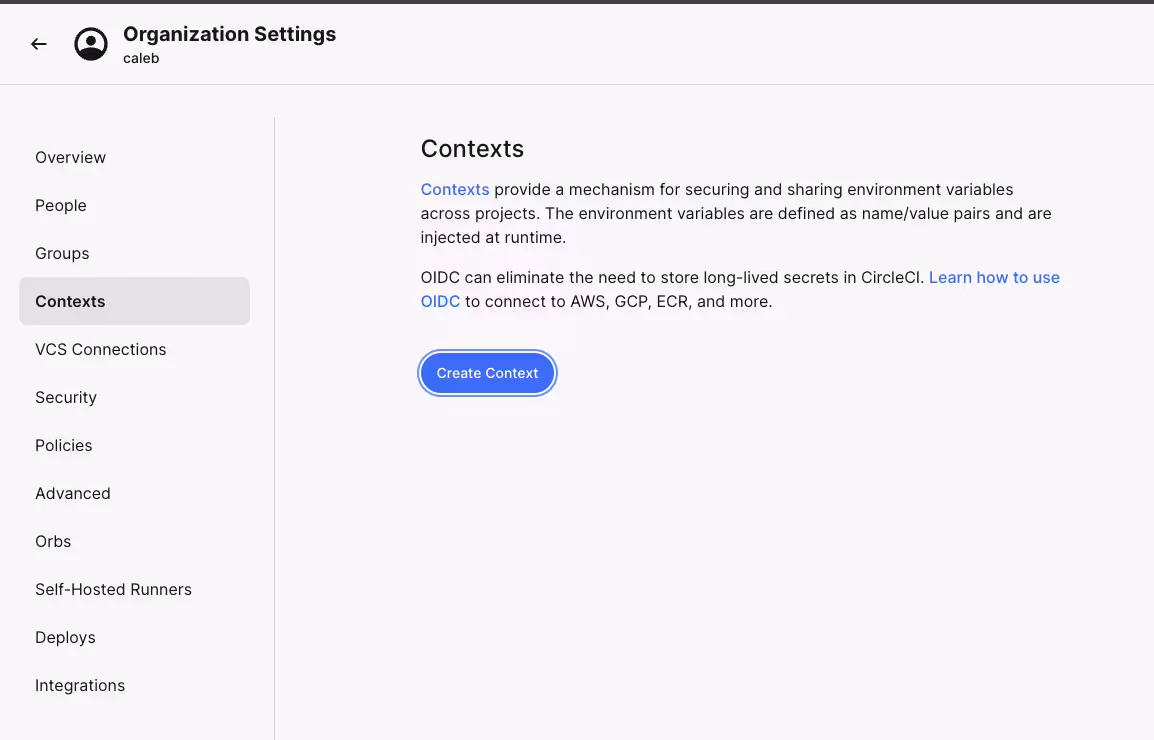create a new context for protected environments